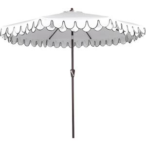9Ft Elegant Valance Patio Umbrella, Outdoor Umbrellas for Patio with Auto-Tilt and Crank Systerm, Table Umbrella for Outdoors, Poolside,Beach, Backyard