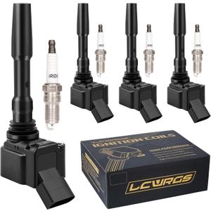 Ignition Coil Pack & Spark Plugs Fits for 1.8 2.0 L4 2014 2015 2016 2017 2018 2019 Volkswagen VW Passat Beetle Jetta GTI Golf Audi A3 S3 Spark Plugs Coils Replaces# UF771 06J905110G UF765