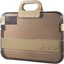 Portable File Box Plastic Transparent Pencil for Case A4 Folder with Lock Handle Documents Bag Stationery Storage for Case Office Supplies Gift Index Card Box (Coffee)