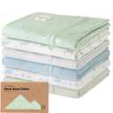 Organic Burp Cloths Baby Boy, Girl - 6-Pack Large 100% Cotton Burping Cloths for Babies, Spit Up Rags, Super Absorbent, Ultra Soft Newborn Rag, Gender Neutral, Machine Washable, Durable (Vessels)
