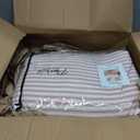 Timeless Ticking Striped Red Luxury King Quilt, 105" L x 120" W, Oversized, Hand Quilted Bedding, Holiday and Christmas Bedroom