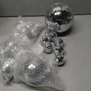 MTLEE 20 Pcs Disco Balls Decoration Mirror Disco Ball Assorted Silver Mini Glass Different Sizes Reflective with Rope for 70s Wedding Dance Music(6, 4, 3. 2, 2 Inch)