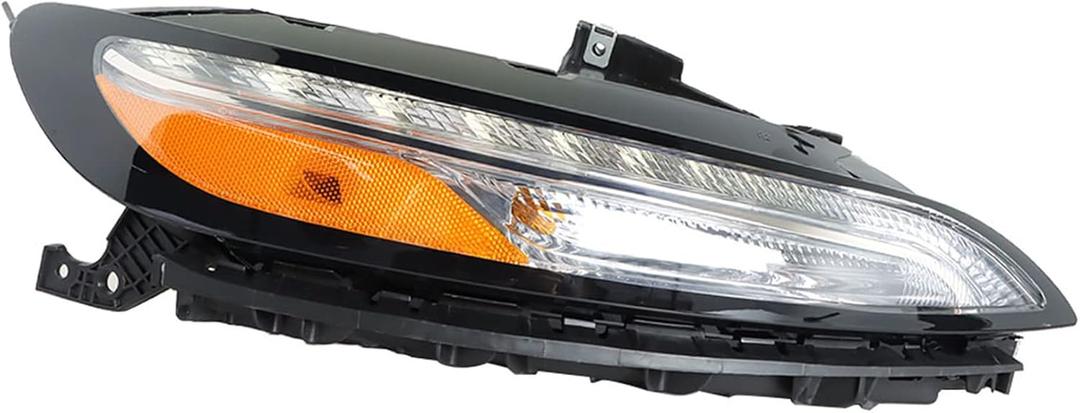 WFLNHB Passenger Side Headlight Assembly Replacement for 2014-2018 Day Running Light Chrome Clear