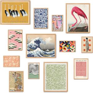 Maximalist Prints for Eclectic Home Decor, 13pcs Maximalist Wall Decor for Living Room, Gallery Wall Art Prints Aesthetic Pictures Bedroom Decor, Trendy Wall Posters for Dorm Room Decor