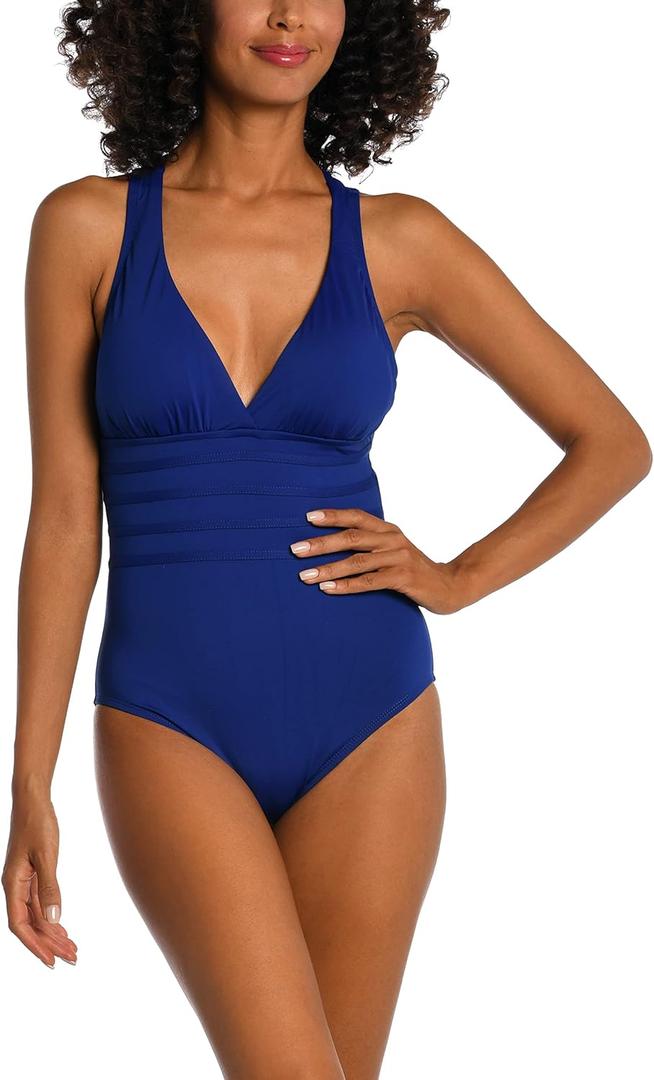 AMAVI Over The Shoulder One Piece Swimsuit (Blue)