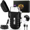 WEARXI Gifts for Men Electric Lighter, Birthday Gifts for Men/Boyfriend, Men's Gift for Him Husband, Father's Day Dad Gifts from Daughter Son, Dad Gifts Cool Gadgets, Camping Accessories (Black)