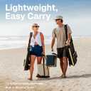 WOVN Premium Reclining Beach Chairs - Portable Lay Flat Folding Beach Chair for Adults - Includes Shoulder Backpack Strap, Pillow, 2 Pockets, and Cup Holder - Black
