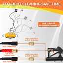 Tool Daily 20" Pressure Washer Surface Cleaner Dual Handle,Power Washer Surface Cleaner Attachment with 4 Wheels, Pressure Washer Accessory for Driveway Sidewalk Curb Deck Patio Cleaning, 4500PSI
