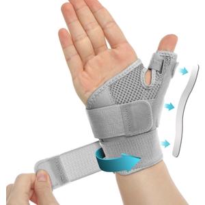 Thumb Splint Brace for Men & Women, Thumb Spica Support for Tendonitis, CMC Joint Repetitive Injuries, Thumb Pain Relief, Thumb Brace for Right & Left Hand - Universal Size,Gray (1 PC(Gray))