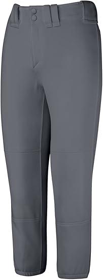 Mizuno Girls' Belted Fastpitch Softball Pant (X-Large, Dark Charcoal)