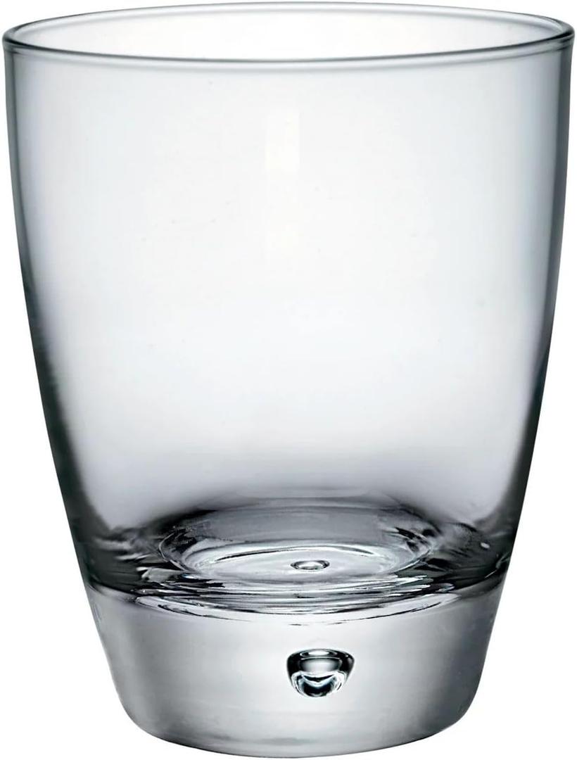 Bormioli Rocco Luna Set Of 4 Double Old Fashioned Glasses, 11.5 Oz. Clear Crystal Glassware, Dishwasher Safe, Made In Italy