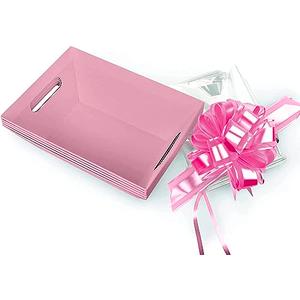 [6PK] Pink Basket For Gifts Empty | DIY Kits - 8x10” Small Pink Baskets, Bags, Bows | Easter, Valentines, Girl Baby Shower, Wine, Mothers Day, Birthday, Weddings | Gift To Impress- Upper Midland