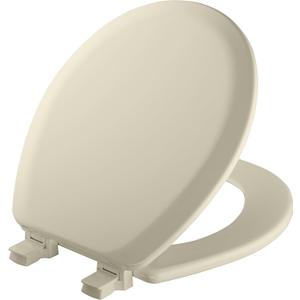 Mayfair Cameron Biscuit Toilet Seat, Non Slip Heavy Duty Wood, Easy Clean, Made in USA, Round