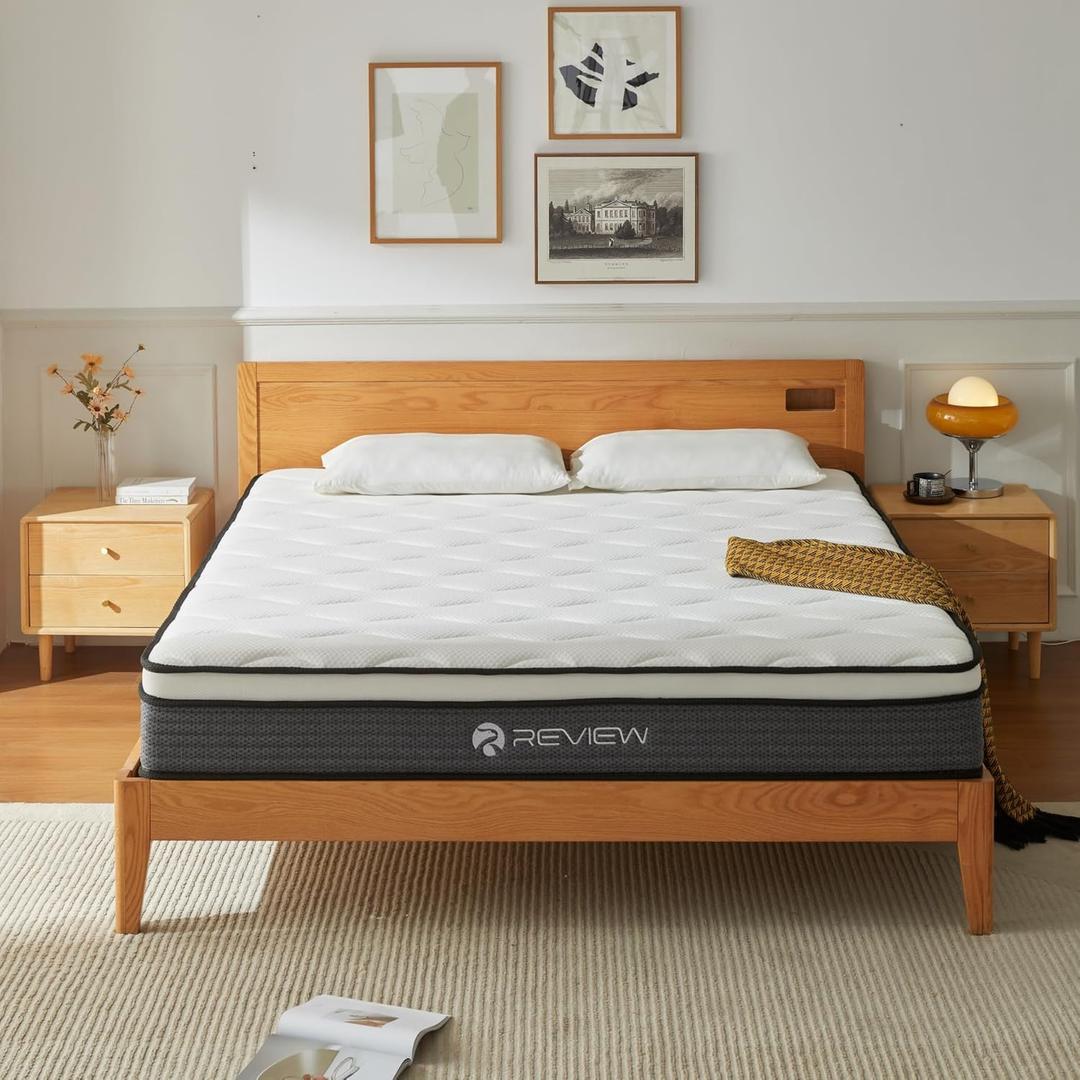 Full Size Mattress, 10 Inch Full Mattress in a Box, Memory Foam Hybrid Mattresses with Individual Pocket Spring for Motion Isolation & Silent Sleep, Pressure Relief, Medium Firm