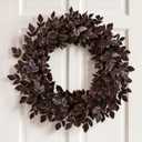 24 Inch Fall Wreath for Front Door, Fall Decor Plum Burgundy Leaves Wreath | Faux Full Autumn Harvest Wreath for Indoor Outdoor, Wall, Window, Mantel, Halloween & Thanksgiving Decor