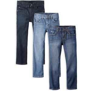 The Children's Place Boys' Straight Leg Jeans (6, Blue Wash 3-pack)