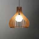 Farmhouse Chandelier for Bedroom, 20" Mid-Century Artisan Luxe Wood Ceiling Pendant Light for Dining Room, Kitchen, Living Room, Entryway
