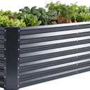 6x2x1.86ft Raised Garden Bed - Galvanized Deep Root Planter Boxes Outdoor with Wing Nuts and Safety Edges for Gardening Vegetables, Flowers, Herbs, Succulents - Gray