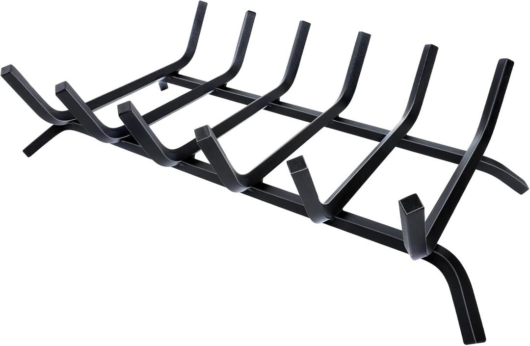 Fireplace Grate,Fireplace Log Holder,21 inch Heavy Duty Solid Cast Iron FIrewood Log Burning Rack for Inside The Fireplace Accessories Outood Fire Pit Kindling Fireplace Tools