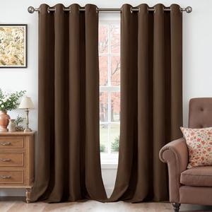 YoungsTex Extra Long Velvet Curtains 102 Inch Length 1 Panels for Living Room, Dark Brown Thermal Insulated Drapes with Grommet Privacy Window Treatments for Bedroom, 52 X 102 Inch
