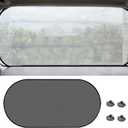 Car Rear Window Sunshade, 20"40" Rear Window Sun Shade Blocker with Suction Cups, Mesh Sunlight Shield Provide Glare Shield and UV Rays Protection for Baby, Universal Car Accessories for Most Models (black)