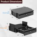 Under Desk Drawer 15.7" x 11.8" x 4.3", Under Desk Pull Out Drawer with Lock and Keys, 4.3 & 7.5 Optional Bracket Height, Storage Organizer for Workbench with Drawers