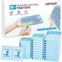 ARTDOT 30-Piece Stackable Tray Set Diamond Art Kits for Adults, Interlocking Diamond Painting Accessories and Tools(Blue)