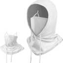 3 in 1 Multifunctional Full Face Cover Ski Mask Balaclava Unisex Hood Drawstring Cap Neck Gaiter for Outdoor Sports