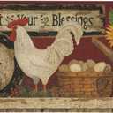 Giwawa Vintage Rooster Dish Drying Mat for Countertop, 18"x24" Farmhouse Chicken Dish Drainer Mats, Rustic Country Style Fast Drying Microfiber Dish Drying Pad Kitchen Accessories Decor Large