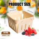 9 Pieces Wooden Berry Basket Bulk 4 x 4 x 2.6 Inch One Pint Square Small Wooden Picking Boxes Vented Gift Baskets for Food Storage Spring Party Decorations Baby Shower