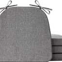 IASEAHK Chair Cushions for Dining Chairs Set of 4, Non Slip Kitchen Chair Pads, 17" x 16" x 2", Indoor Dining Chair Cushions with Ties, Seat Cushion for Kitchen Chairs, Chair Pads, Gray