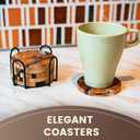 Round Cedar Wood Coasters Set of 6  Epoxy Resin Drink Coasters  Rustic Cup Coasters Perfect for Coffee Cups, Wine Glasses, Beer Pints  Modern Coaster Set with Cedar Scent  6 pcs