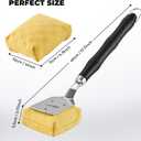 Bristle Free Steam Cleaning Grill Brush,1 Replaceable Head for Any Grate Type - 17” Long Handle w/One-Fit-All Scraper - Stainless Steel, Ceramic, Enamel, and Griddle