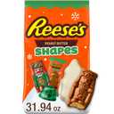 REESE'S Assorted Flavored Peanut Butter Shapes, Christmas Candy Bag, 31.94 Ounces (EXP 03/31/26)