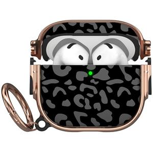 Maxjoy for AirPods 4 Case with Lock, Cute AirPods 4 Case Lock Protective Hard AirPod 4 Generation Cover for Women Men with Keychain Clip for AirPod 4th Generation Cover 2024, Grey Leopard