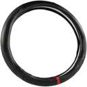 West Llama Carbon Fiber Car Steering Wheel Cover for Honda,Anti-Slip, Full Surround Breathable Leather Auto Protector(Black)