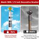 2PCS Christmas Tree Flag Pole Mega Topper Light Hook for Hanging Xmas Tree Lights-Outdoor Telescoping Flagpole Christmas Tree Light Kit for Hanging Patio Yard Party Decoration (Green)