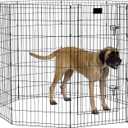 MidWest Homes for Pets Dog Exercise Pen & Playpen, 24" W x 48" H, with Door, Black (Black w/ Door)