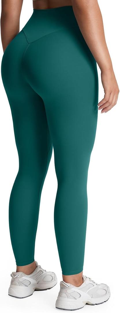 Aoxjox High Waisted Workout Leggings for Women Tummy Control Buttery Soft Yoga Metamorph Deep V Pants 26", Extra Small, Deep Lagoon
