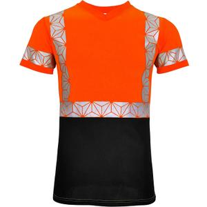 SMASYS Work Safety T Shirts for Women, High Visibility Reflective T-Shirt, Hi-Vis Construction Workwear (Orange, XXL)