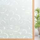 rabbitgoo Window Privacy Film, Decorative Static Cling Frosted Glass Film, NonAdhesive Privacy Window Stickerfor Home Bathroom, Removable & Reusable, Flower Pattern, 11.8 x 78.7 inches, 2 Pack