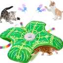 Interactive Cat Toys for Indoor Cats,[Newly Upgraded] Rechargeable Touch Activated Hide and Seek Kitten Toys for Bored Indoor Adult Cats with Fluttering (Green)