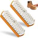 2Pcs Rubber Shoe Brush Cleaner Soft Suede Shoe Brush and Eraser Set with Wooden Handle Suede Brush for Shoes Bags Purse Jacket Sofa Furniture Stain Eraser Easy Care