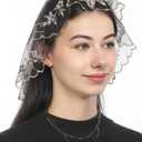 Bozidol Mantilla Veils Catholic Mass: Round Camellia Cross Church Veil, Chapel First Communication Veil for Girls Religious