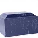 Blue Classic Cultured Marble Cremation Urn for Adult Ashes, Urn for Human Ashes, Adult Sized Memorial Urn for Ground Burial or Home Memorial