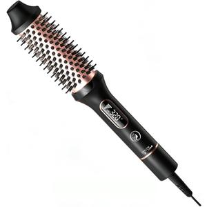 CINOSTAR Heated Round Brush, 1.5 inch Styler Tool, 6 Temps Ionic Thermal Brush, Fast Heating, Dual Voltage for Travel