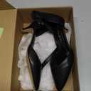 VenusCelia Women's Easy Going Strap Pump Kitten Heel Shoe (Size 8.5, Black)