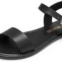 DREAM PAIRS Women's Ankle Strap Flat Sandals Open Toes One Band Buckle Summer Dressy Sandals 10