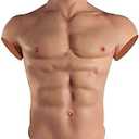 Liifun Realistic Fake Silicone Muscle High Collar Chest Costume for Cosplay Makeup Halloween Props Male Shaper Stronger