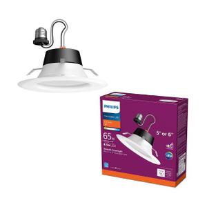 Philips 65W 5/6" Retrofit Downlight Soft White: Energy Star Certified Recessed Can Light, 750 Lumens, E26 Base